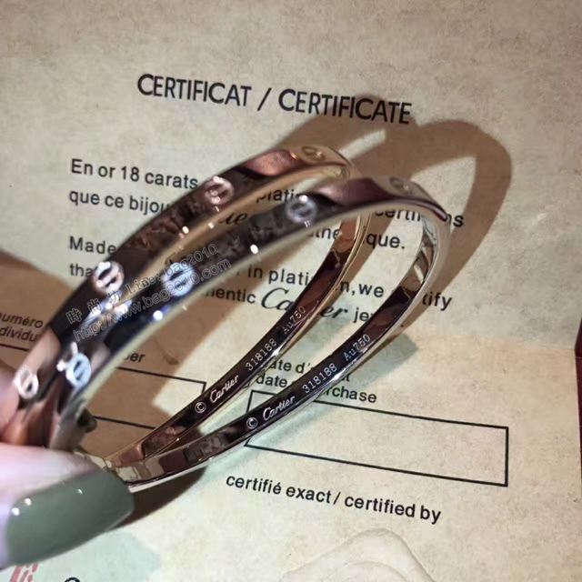 Cartier首飾 卡地亞通體S925純銀材質 火爆窄版手鐲 高端螺絲印手鐲  zgk1457